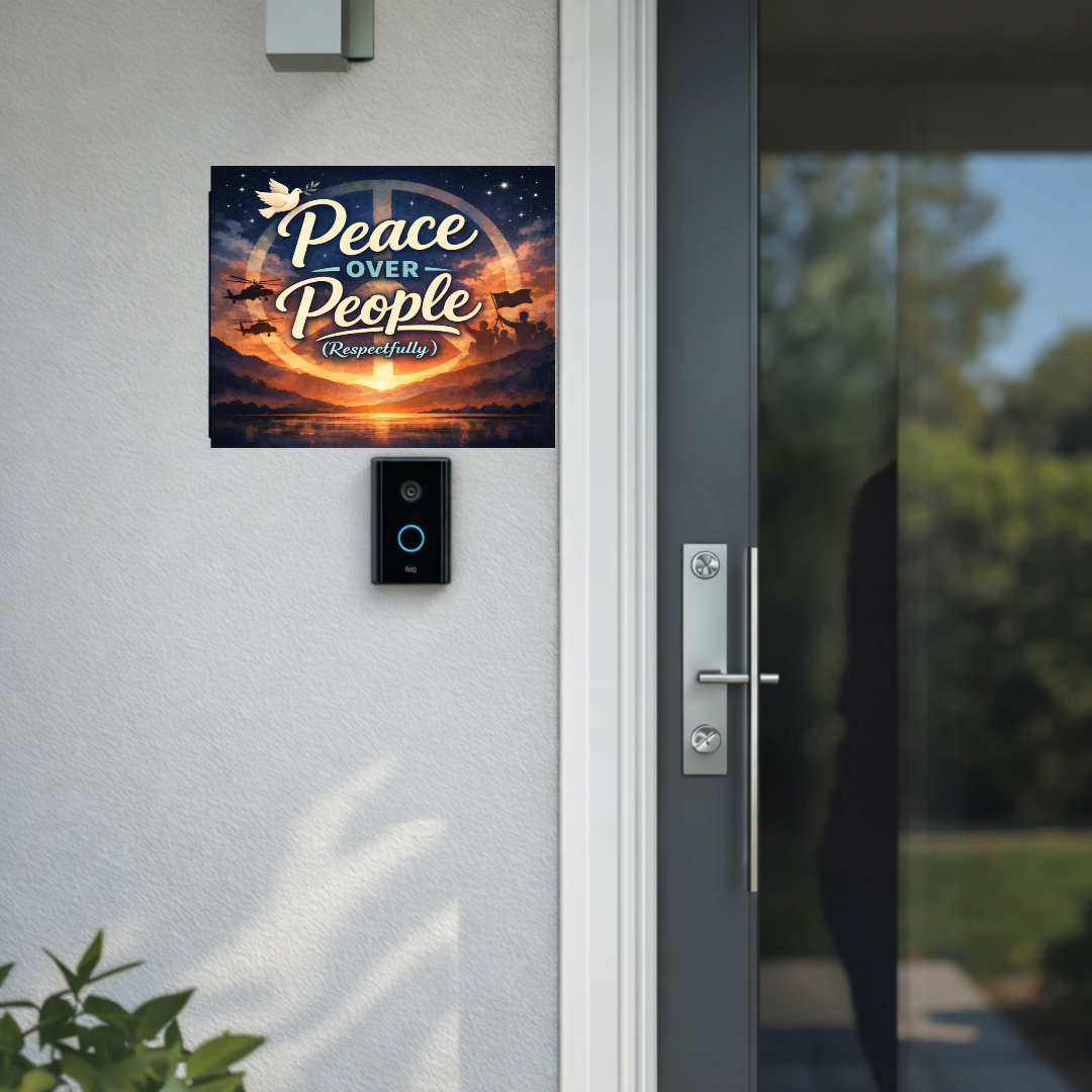 Peace Over People Wall Art (Respectfully) – Motivational Statement Decor | Aluminum Backing Sign