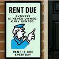 Rent Is Due Every Day Motivational Poster – Hustle Mindset Entrepreneur Wall Art 13x19in Laminated or Framed Print
