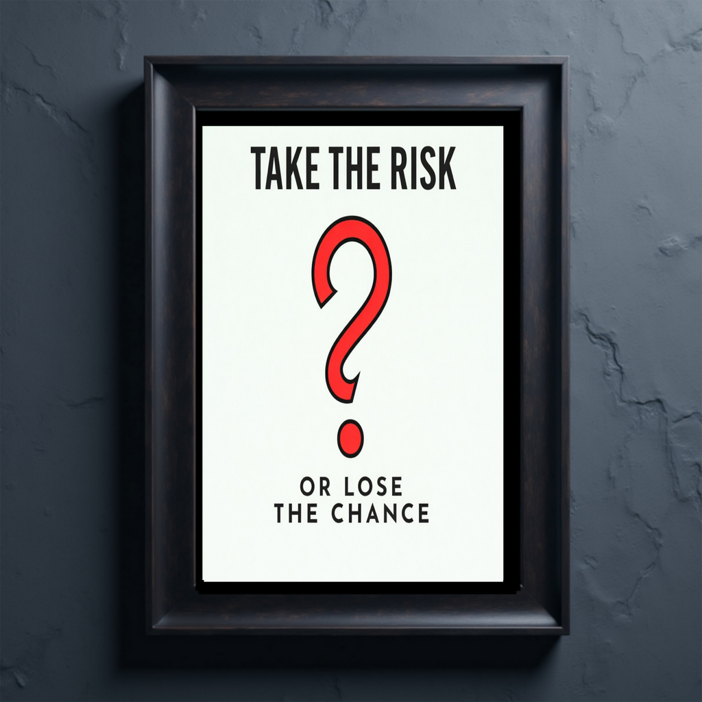 Take the Risk or Lose the Chance Monopoly – Motivational Success Wall Art 13x19in Laminated or Framed