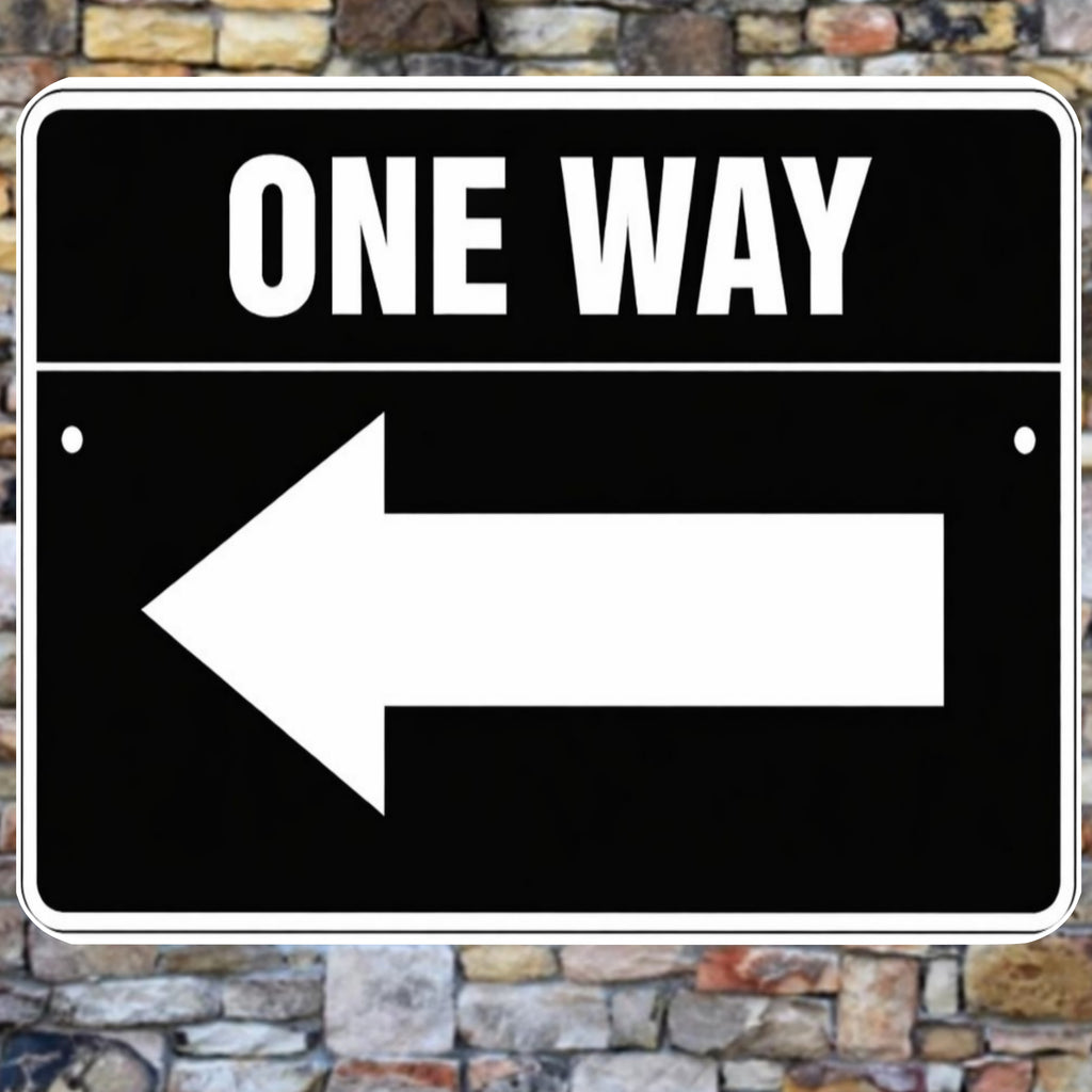 One Way Left Arrow Sign 12x12 – Directional Traffic Sign, Driveway Garage Business Sign, Laminated Aluminum Backing Weather Resistant