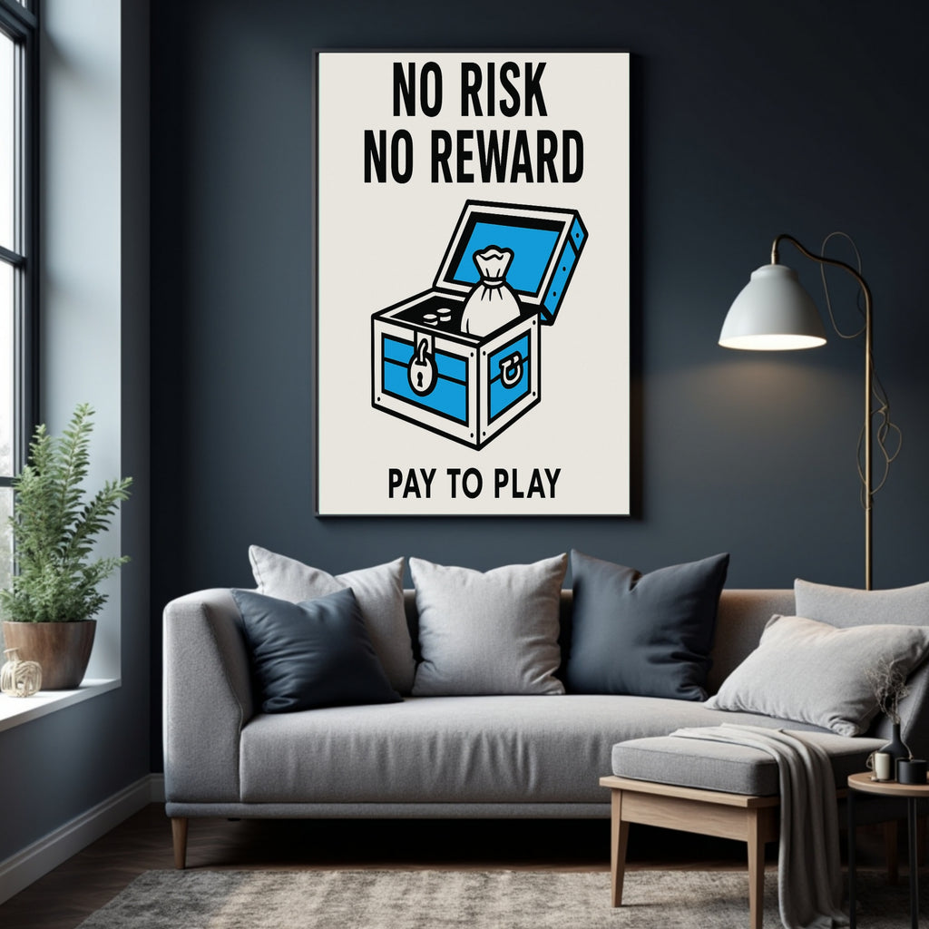 No Risk No Reward Motivational Poster – Entrepreneur Mindset Wall Art | 13x19 Laminated Print