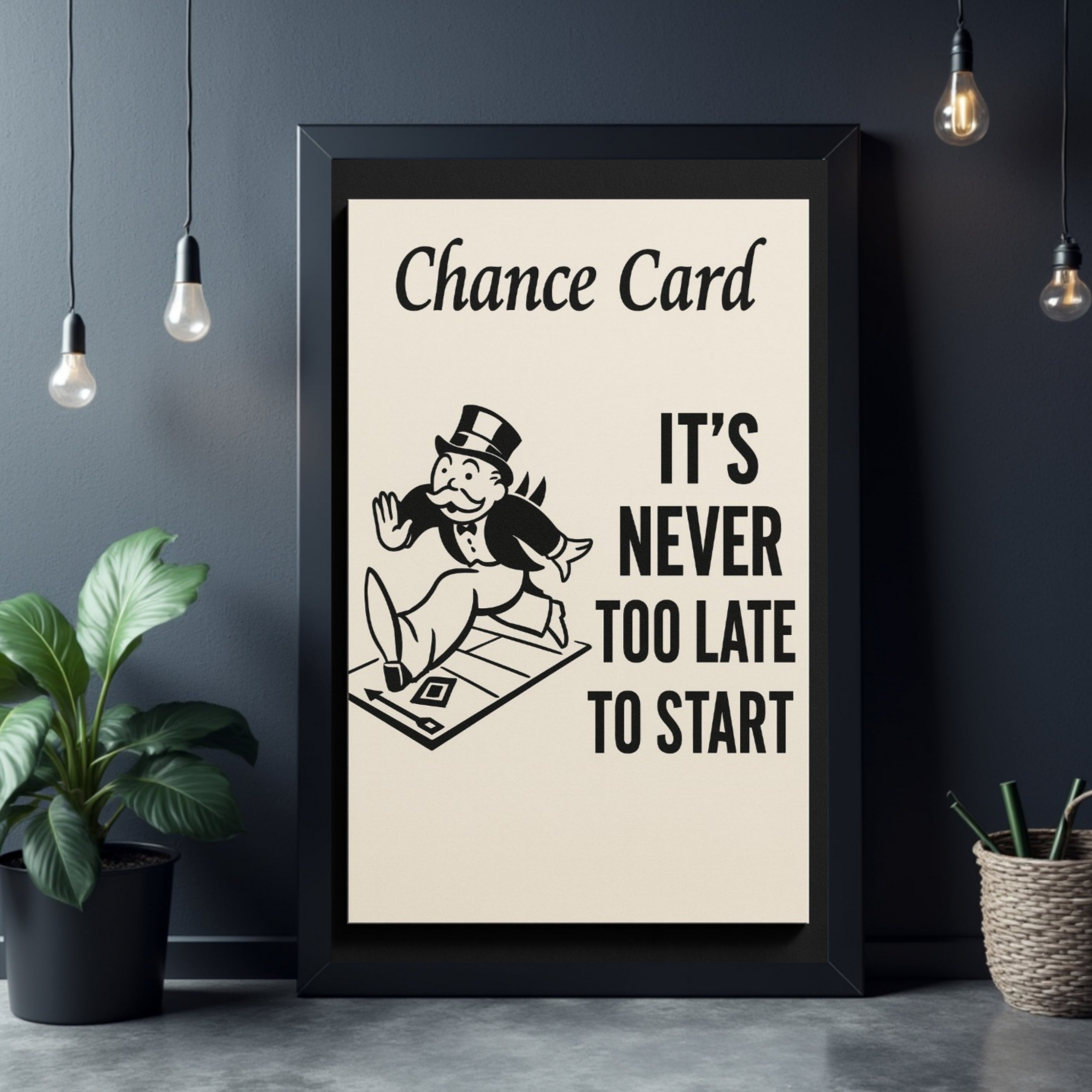 It's Never Too Late to Start Motivational Poster – Inspirational Wall Art | 13x19 Laminated Print