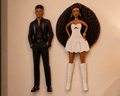 12x18 Wooden Black Barbie & Ken Wall Art | Glossy Handmade Couple Cutouts | Black Couple Bedroom Decor | Fashion Doll Wall Hanging