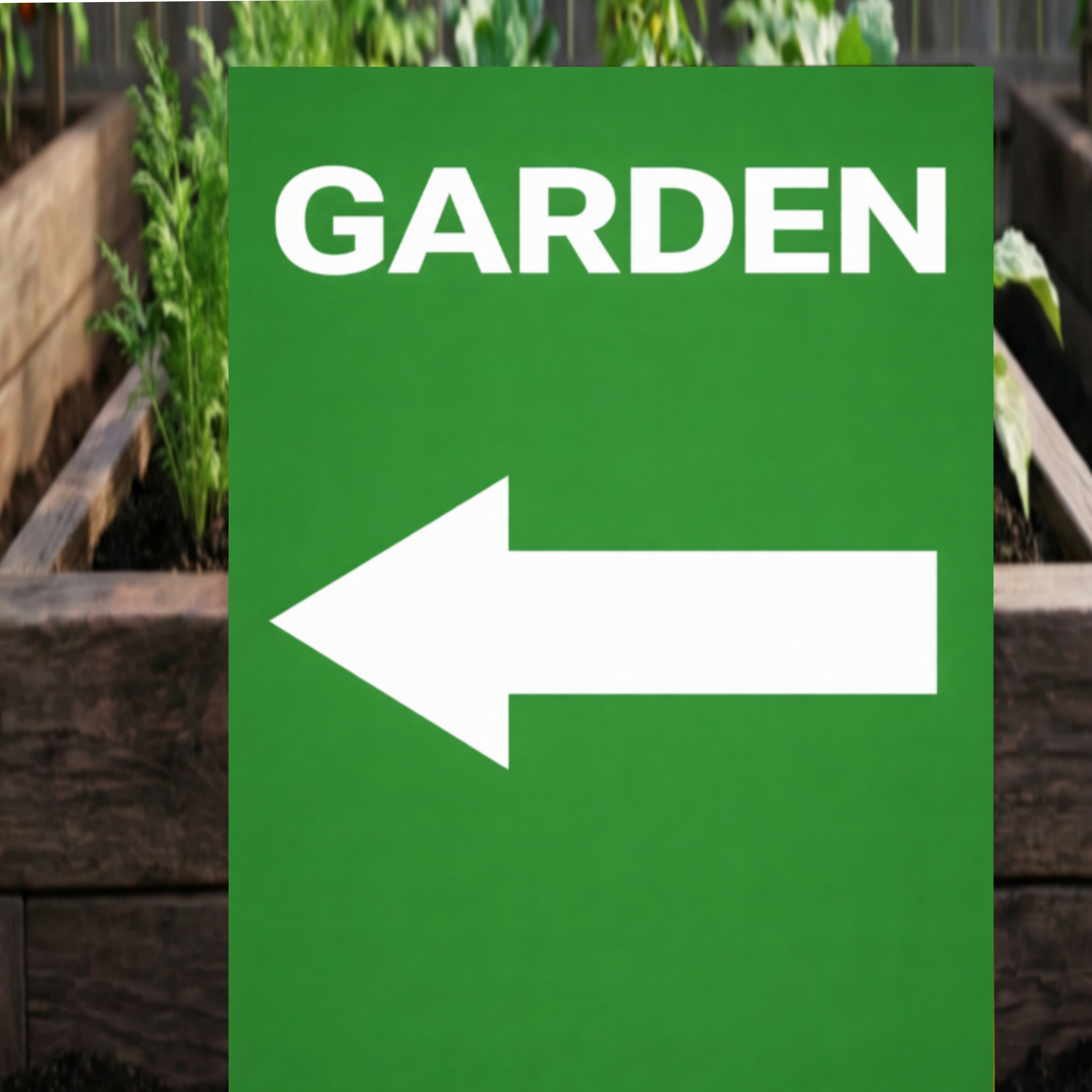 Garden Direction Sign Arrow Yard Sign Outdoor Garden Decor 13x19 Laminated Directional Sign Landscaping Sign