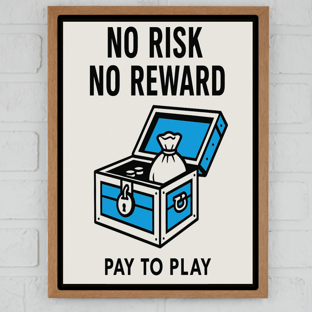 No Risk No Reward Motivational Poster – Entrepreneur Mindset Wall Art | 13x19 Laminated Print