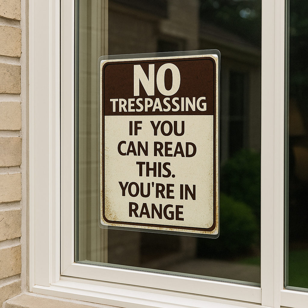 No Trespassing Sign – If You Can Read This You’re in Range | Funny Property Warning Sign 13x19in