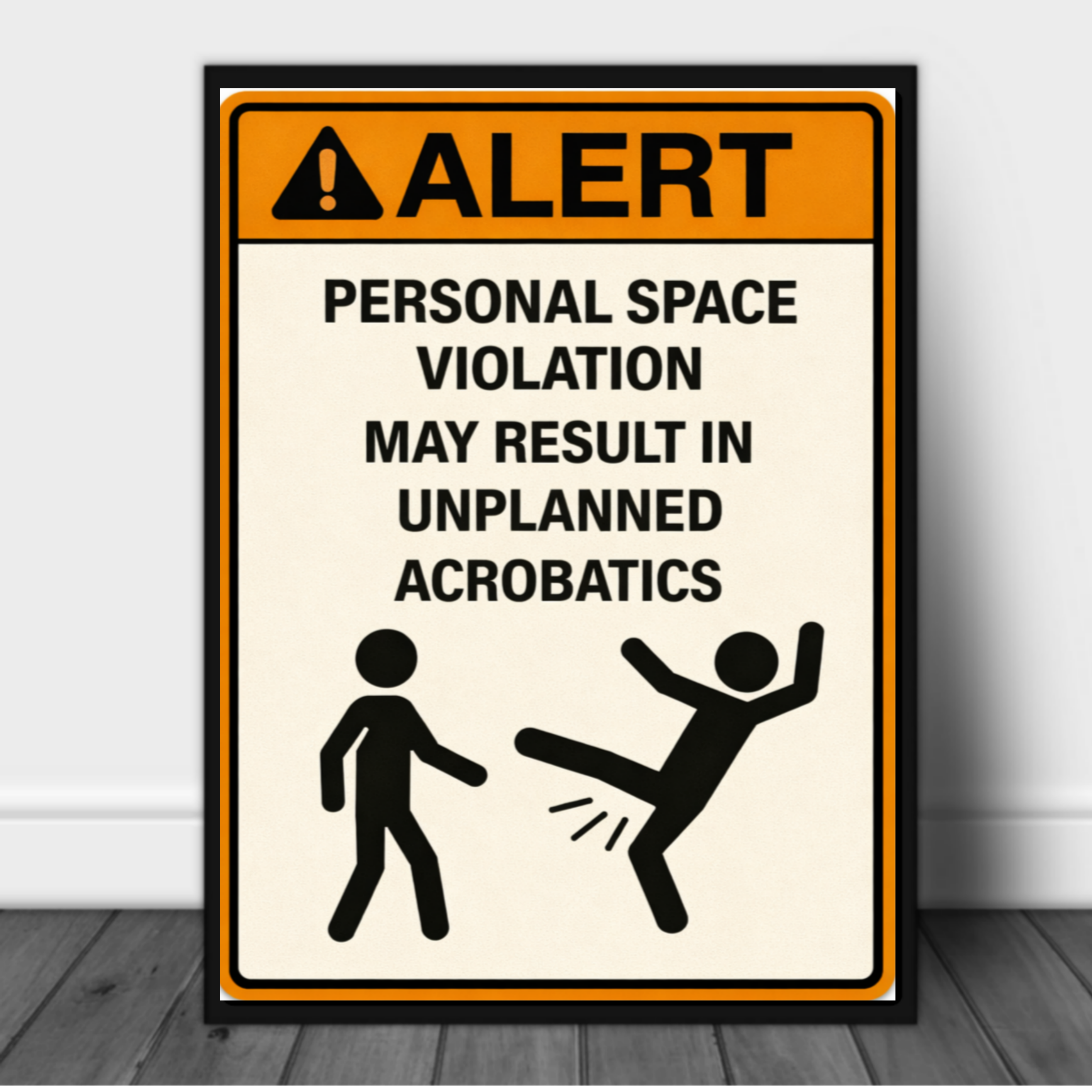 Personal Space Violation Funny Alert Sign 13x19 Laminated Print Humor Wall Art Funny Warning Sign Office Decor Gift Idea