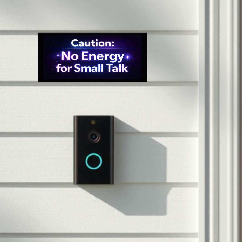 Caution No Energy For Small Talk Sign Funny Introvert Door Sign Modern Home Decor Statement Piece 5x9in