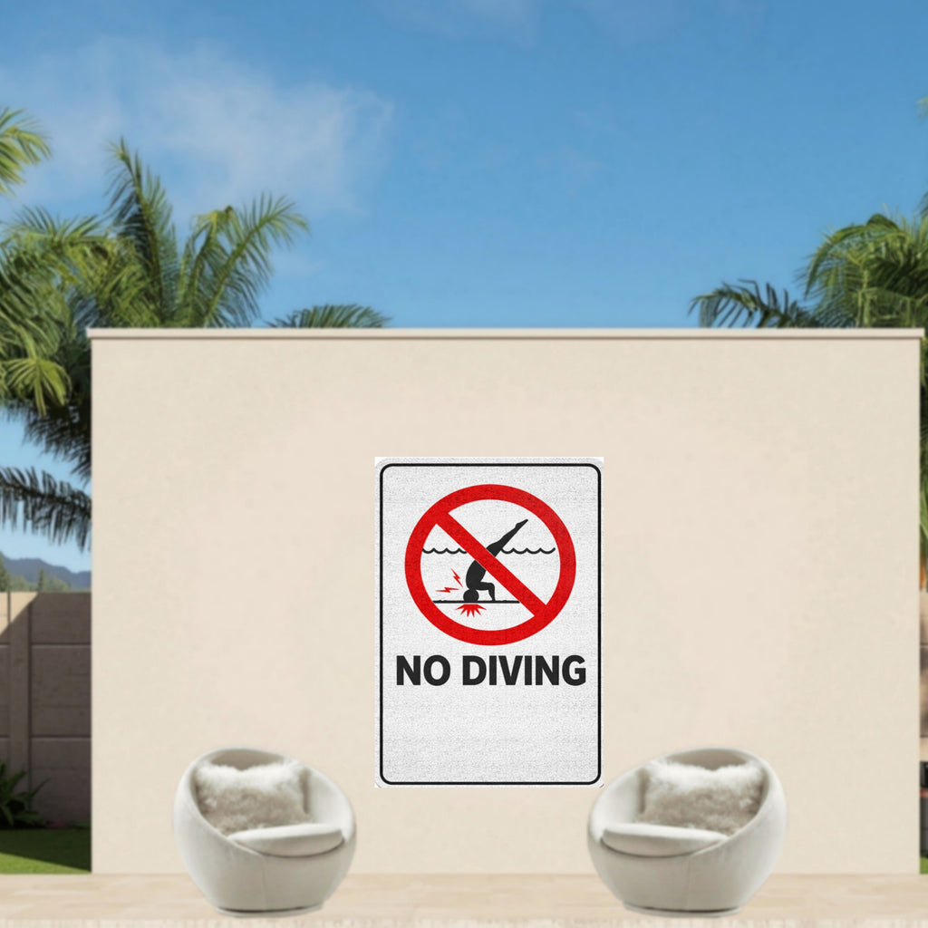 No Diving Pool Sign Safety Warning Poster 13x19 Laminated Pool Area Sign Outdoor Pool Rules Decor