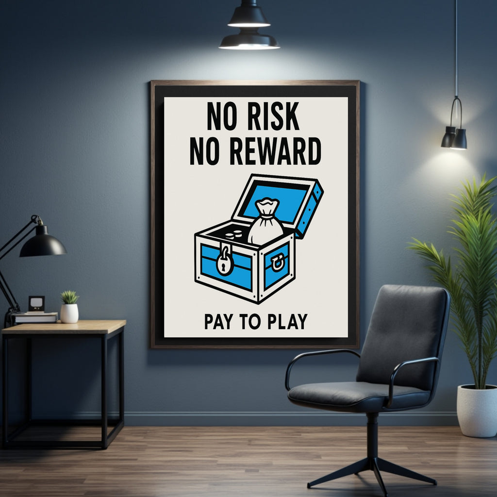 No Risk No Reward Motivational Poster – Entrepreneur Mindset Wall Art | 13x19 Laminated Print
