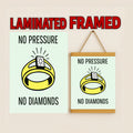 No Pressure No Diamonds Motivational Poster – Hard Work Success Wall Art 13x19in Laminated or Framed