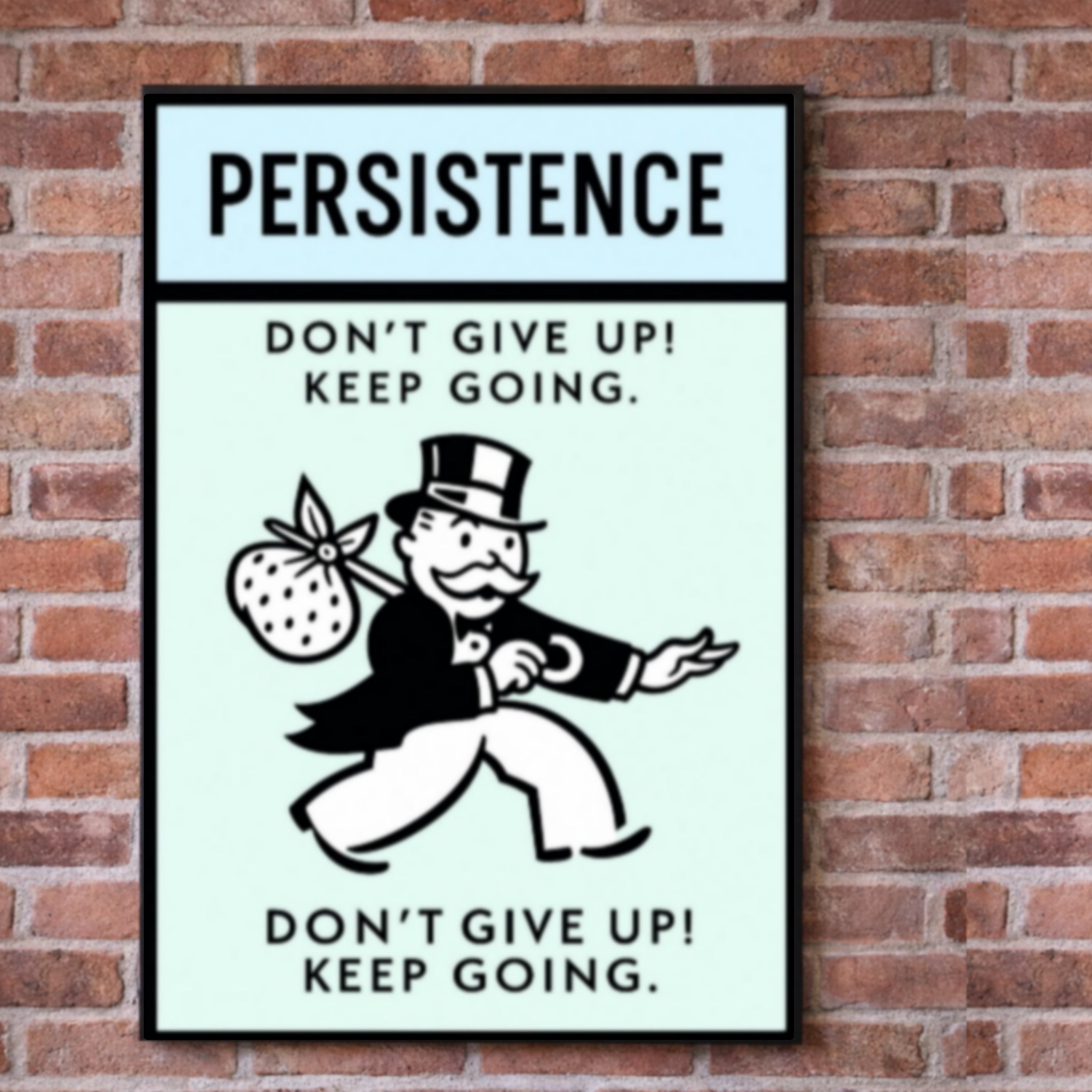 Persistence Motivational Poster – Don’t Give Up Keep Going | Success Mindset Wall Art 13x19in