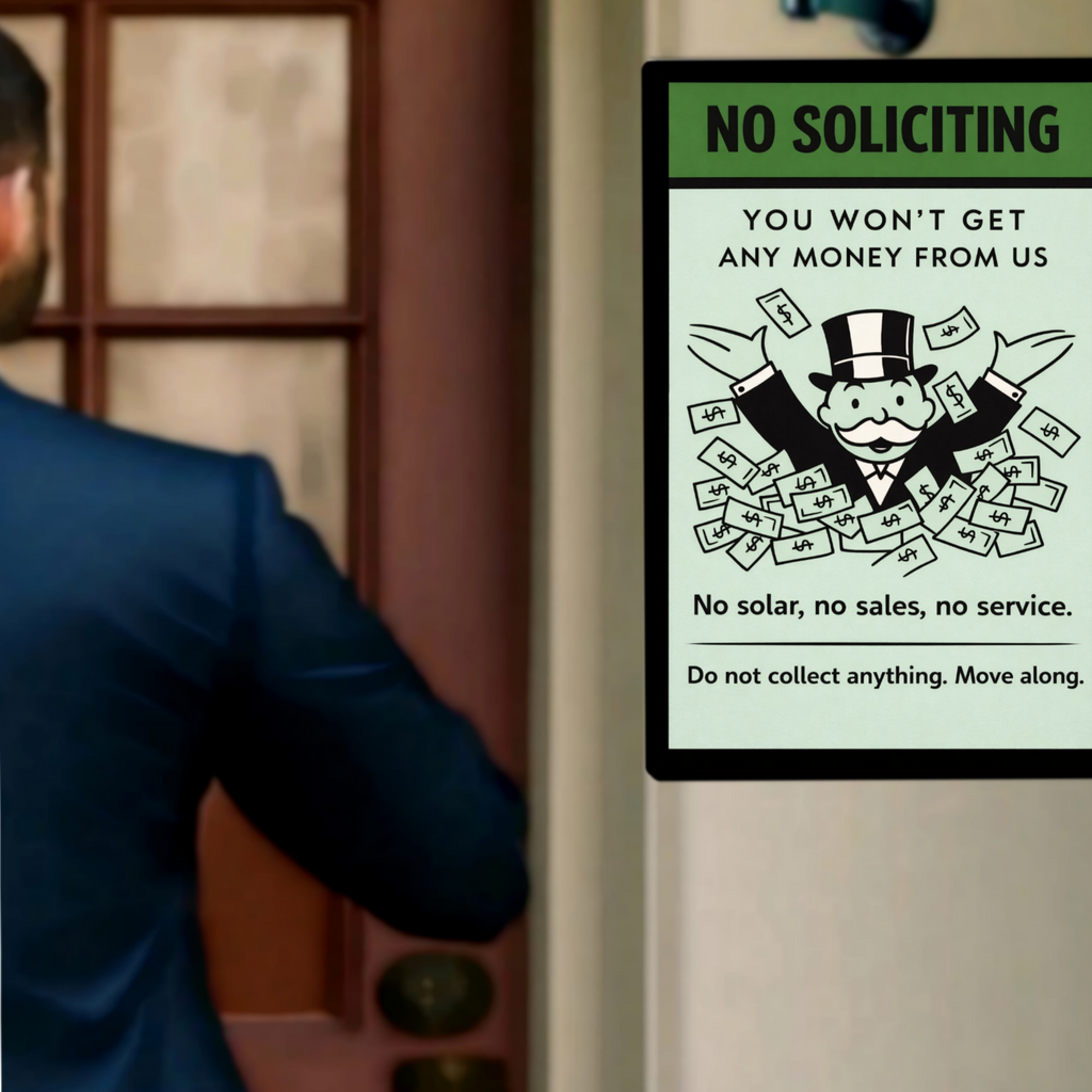 No Soliciting Funny Money Sign We Don’t Want To Buy Move Along Sign 13x19 Laminated Door Sign Home Security Decor