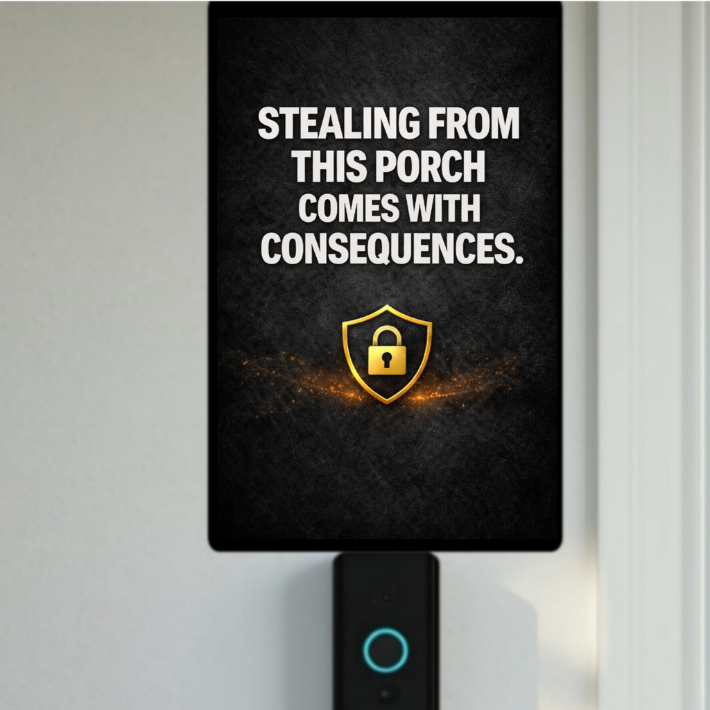 Porch Pirate Warning Sign 13x19 Laminated Outdoor Sign Stealing From This Porch Comes With Consequences Security Sign