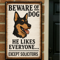 Beware of Dog No Soliciting Sign – Funny Door Warning Sign for Home 13x19in