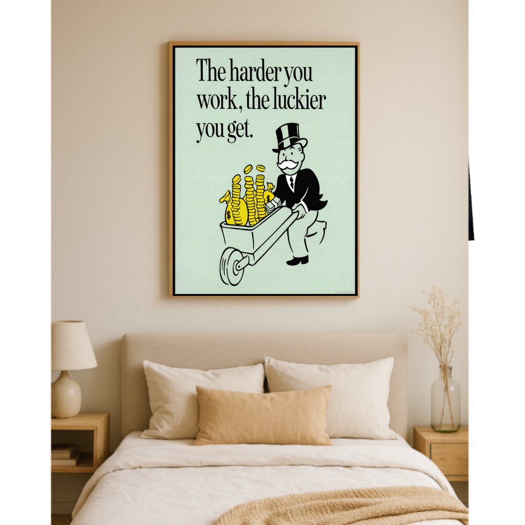 The Harder You Work The Luckier You Get Poster – 13x19 Laminated Motivational Wall Art