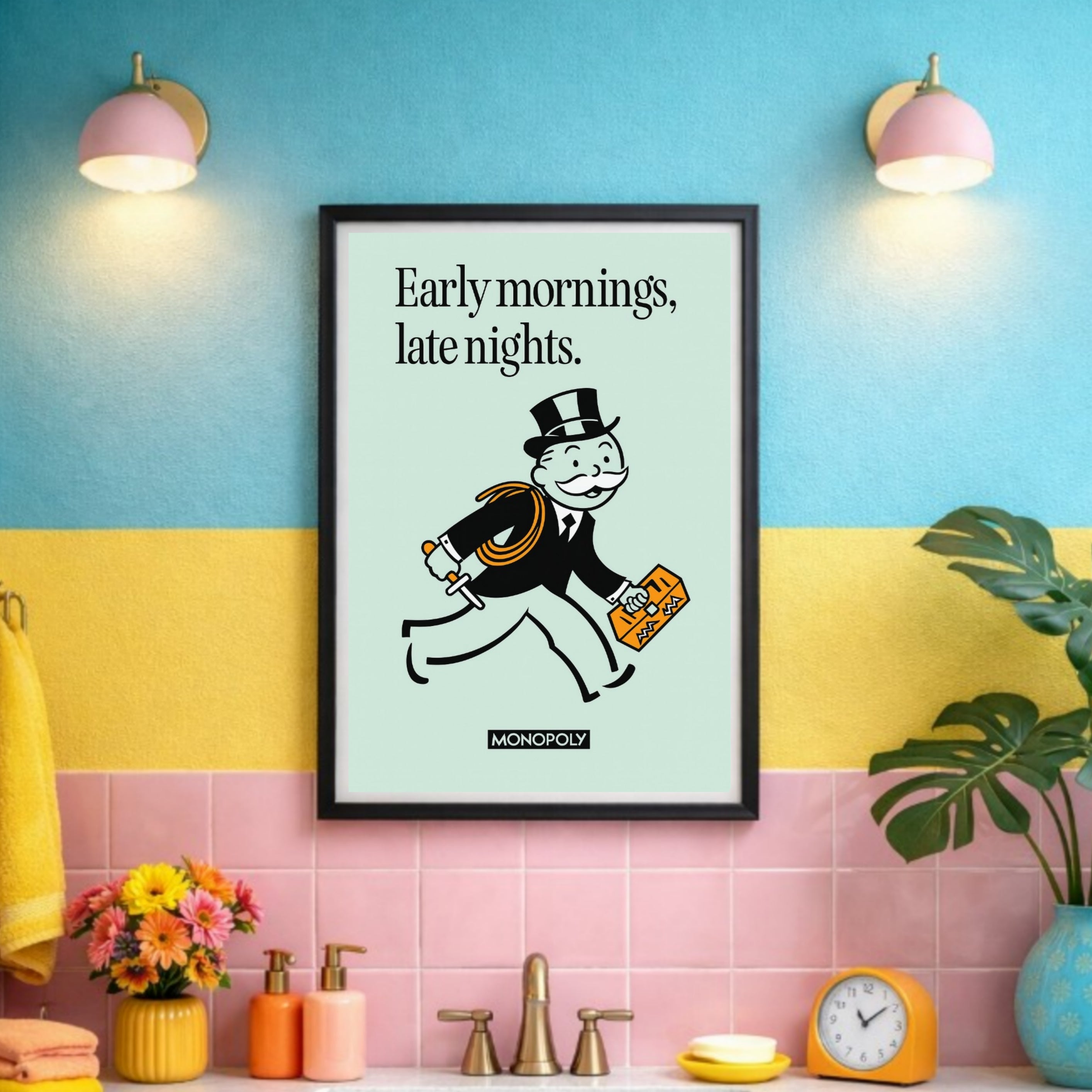 Early Mornings Late Nights Motivational Poster – Hustle Mindset Wall Art | 13x19 Laminated Print