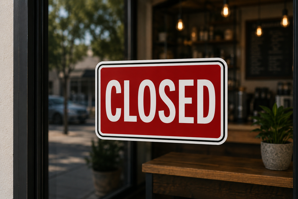 Open Closed Signs | 6x12 Laminated Business Door Signs | Glossy Storefront Decor | Modern Shop Signs