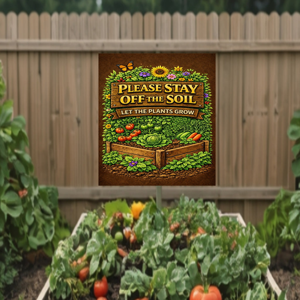 Stay Off The Soil Garden Sign Protect Plants Yard Sign 13x19 Laminated Outdoor Garden Decor Vegetable Garden Warning