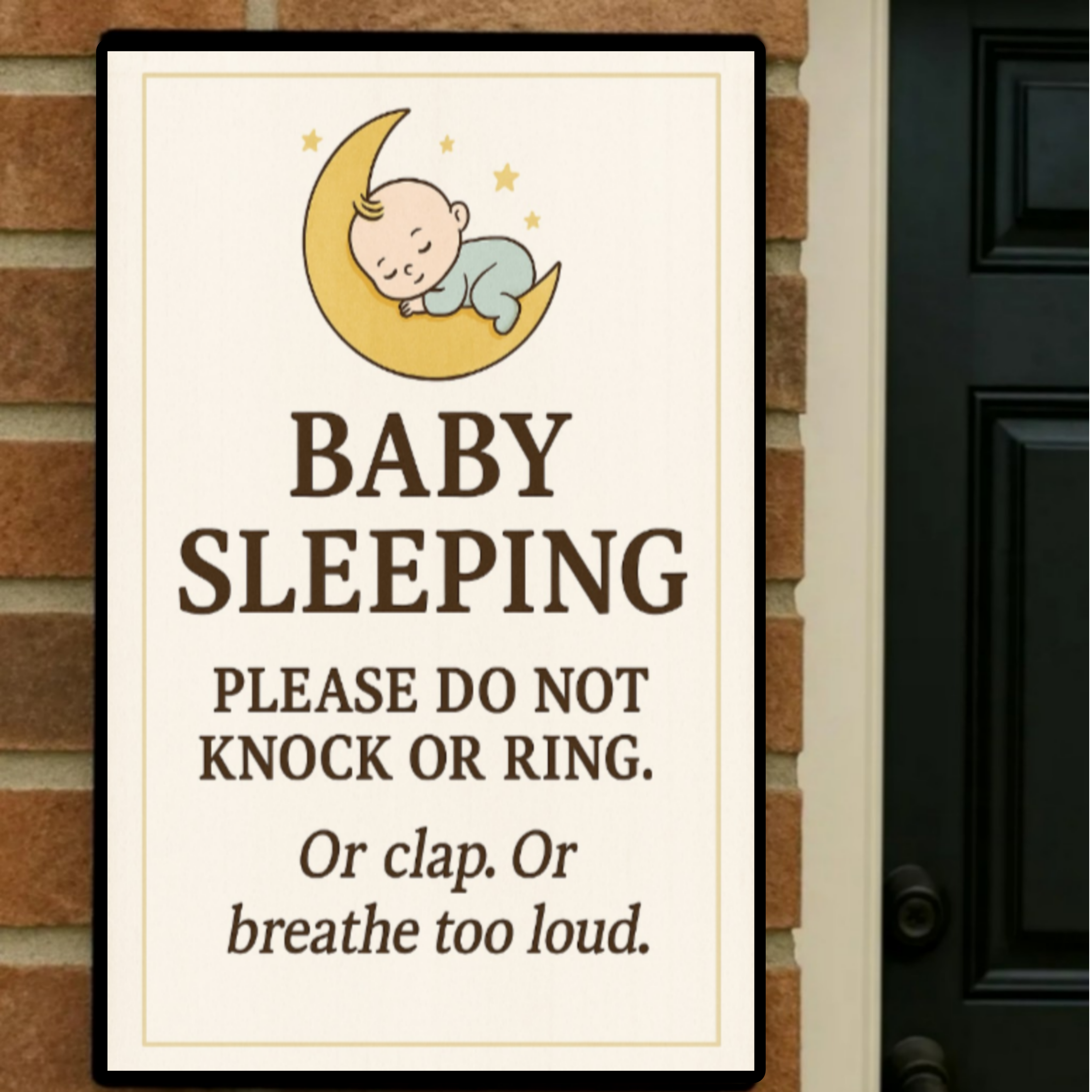 No Soliciting Door Sign – Funny Do Not Knock Sign | Home Privacy Warning Sign 13x19in