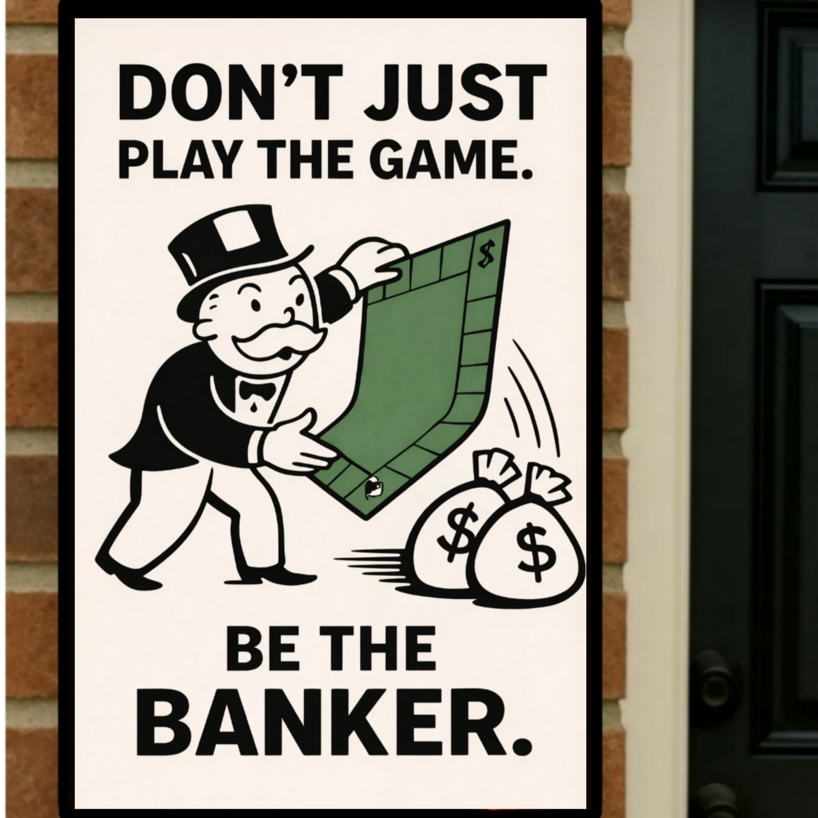 Don’t Just Play the Game Be the Banker Poster – Entrepreneur Motivation Wall Art