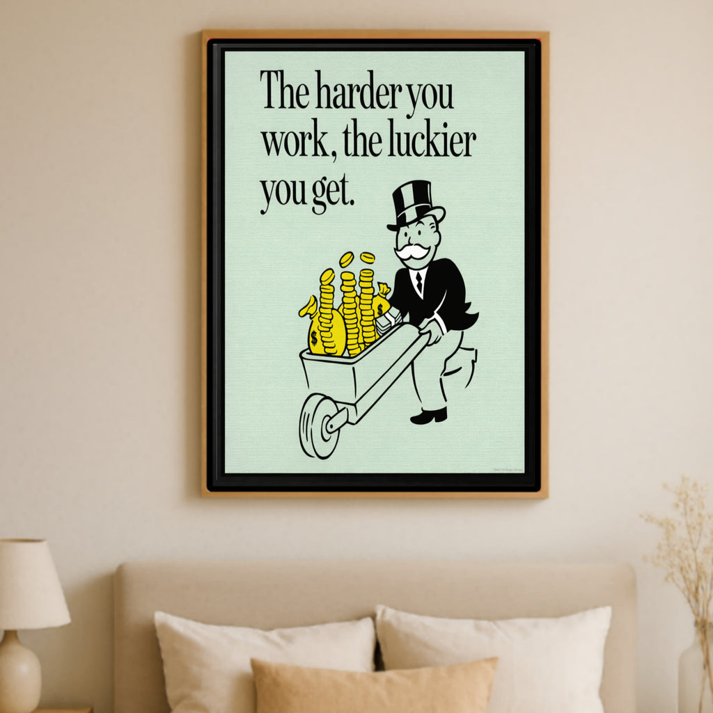 The Harder You Work The Luckier You Get Poster – 13x19 Laminated Motivational Wall Art