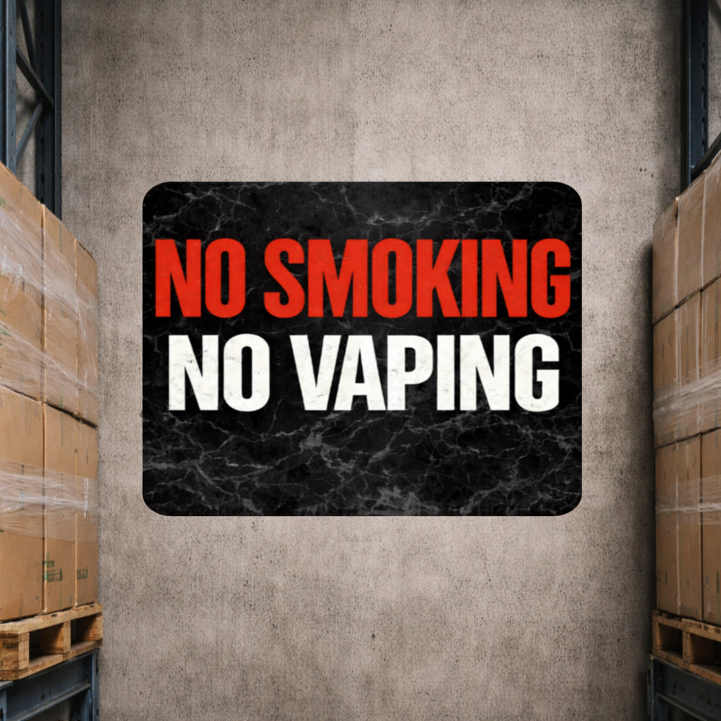 No Smoking No Vaping Sign – Modern Home No Smoking Sign, No Vape Allowed Wall Decor, Laminated Door Sign 6x9in 19x13in