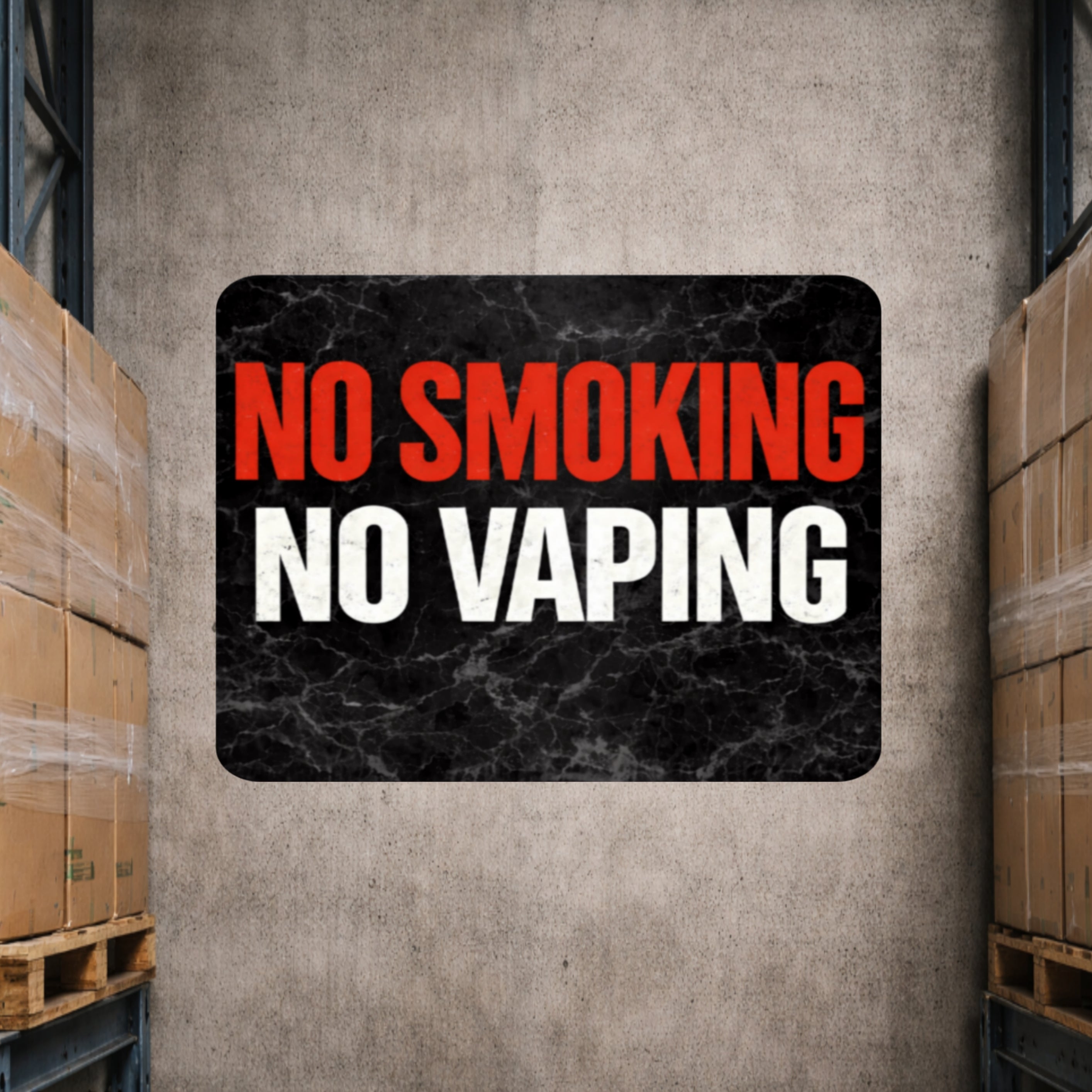 No Smoking No Vaping Sign – Modern Home No Smoking Sign, No Vape Allowed Wall Decor, Laminated Door Sign 6x9in 19x13in