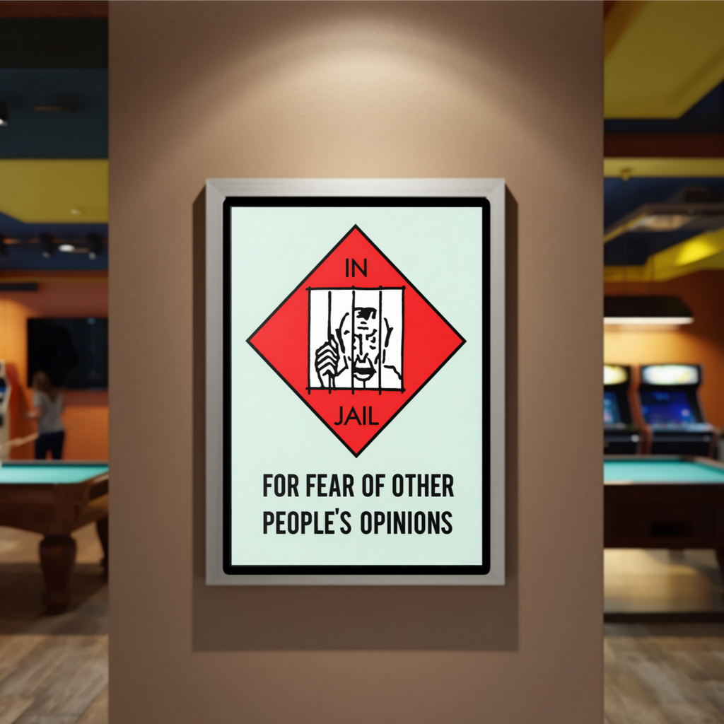 In Jail for Other People’s Opinions Sign – Motivational Freedom 13x19in Laminated Print| Self Confidence Wall Art