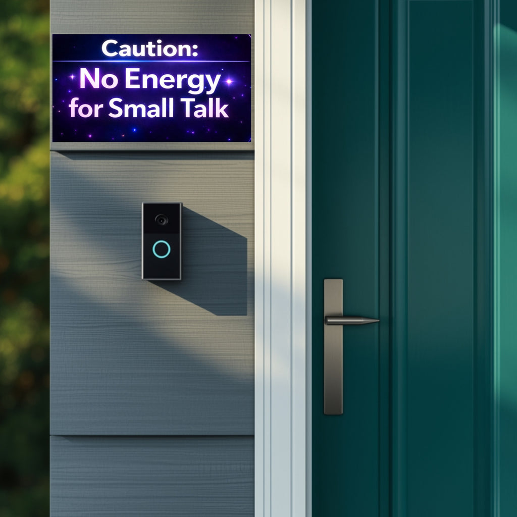 Caution No Energy For Small Talk Sign Funny Introvert Door Sign Modern Home Decor Statement Piece 5x9in