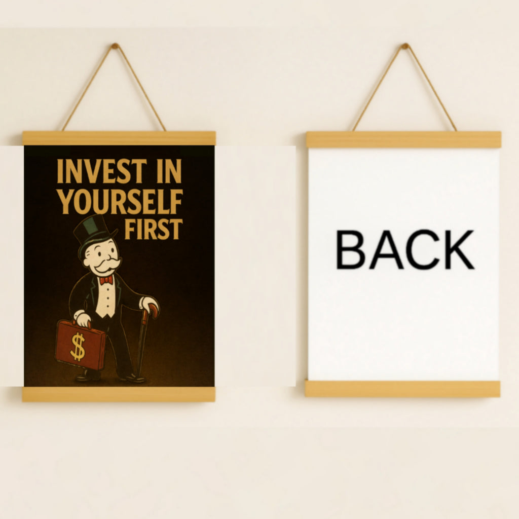 Invest In Yourself First Wall Sign – Entrepreneur Motivation Decor | Money Mindset Office Wall Art 13x19in