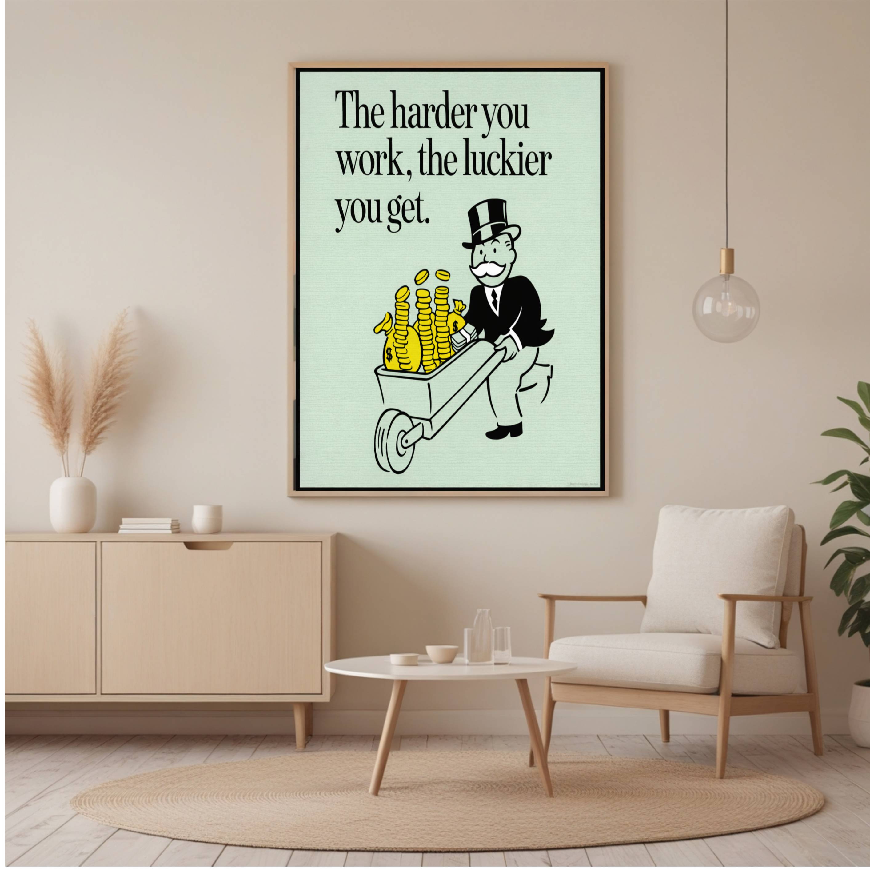 The Harder You Work The Luckier You Get Poster – 13x19 Laminated Motivational Wall Art