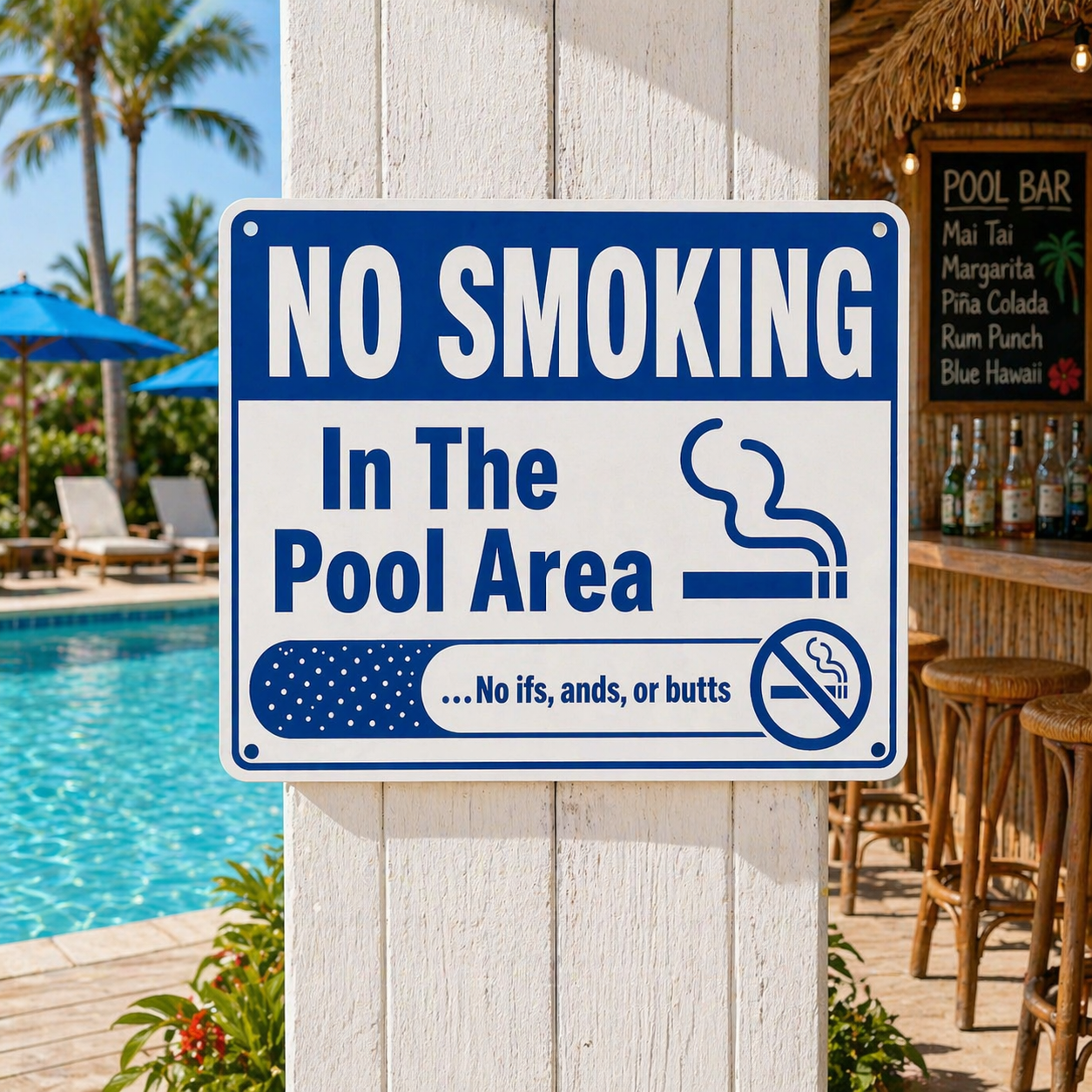 No Smoking In The Pool Area Sign 13x19 Laminated Pool Rules Decor Backyard Pool Safety No Smoking Wall Sign