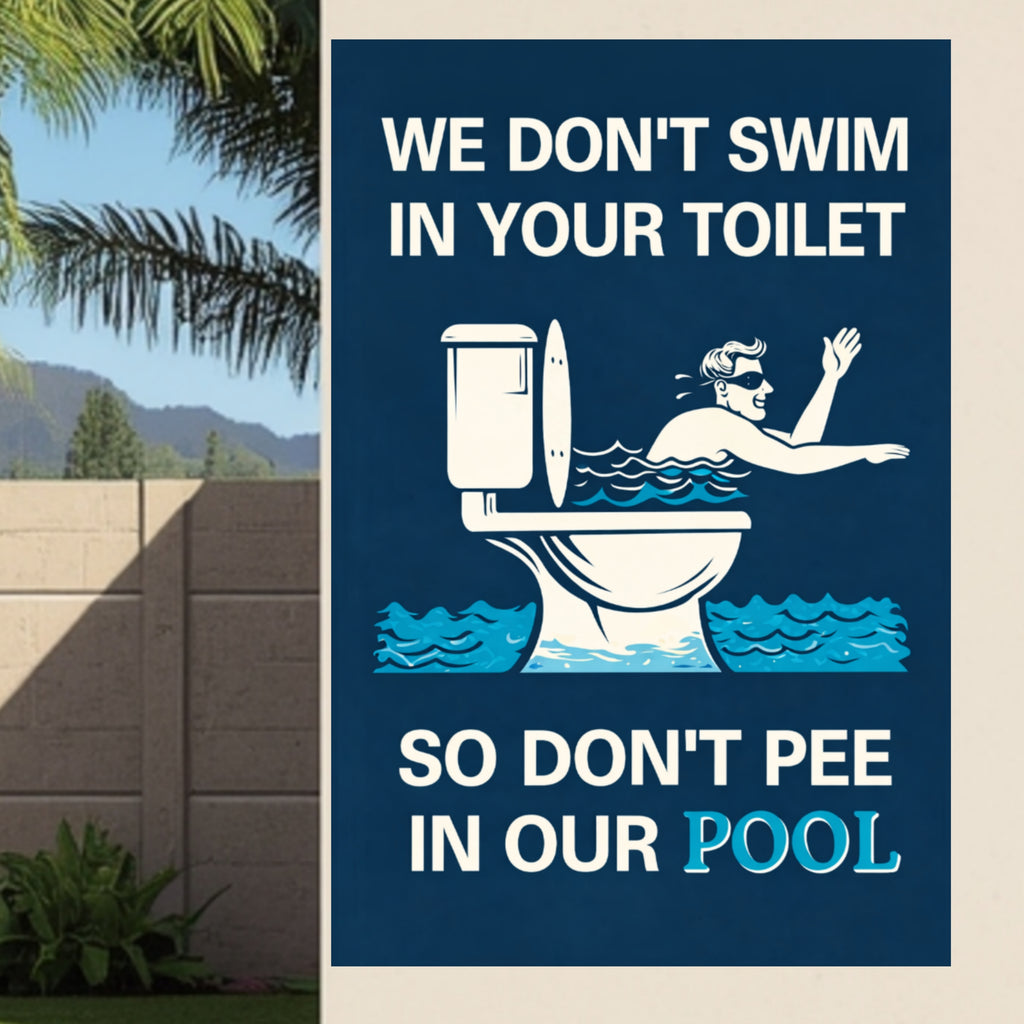Funny Pool Sign Don’t Pee In Pool Humor Pool Decor 13x19 Laminated Pool Rules Sign Backyard Pool Humor Sign