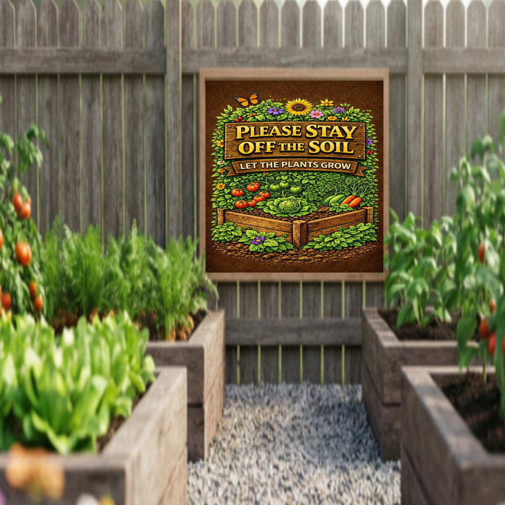 Stay Off The Soil Garden Sign Protect Plants Yard Sign 13x19 Laminated Outdoor Garden Decor Vegetable Garden Warning
