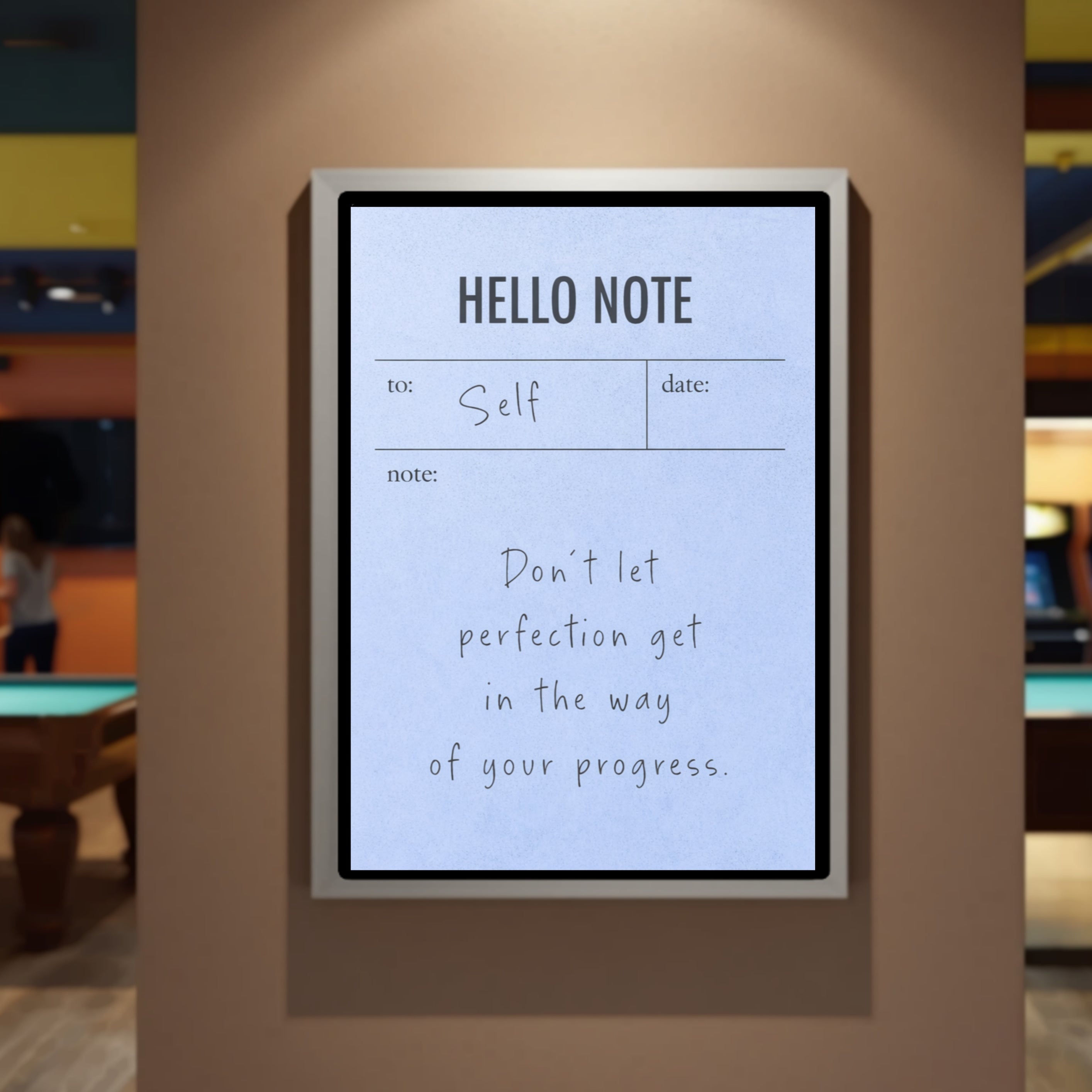 Don’t Let Perfection Stop Progress Wall Art – Motivational Quote Laminated Print| Productivity Office Decor