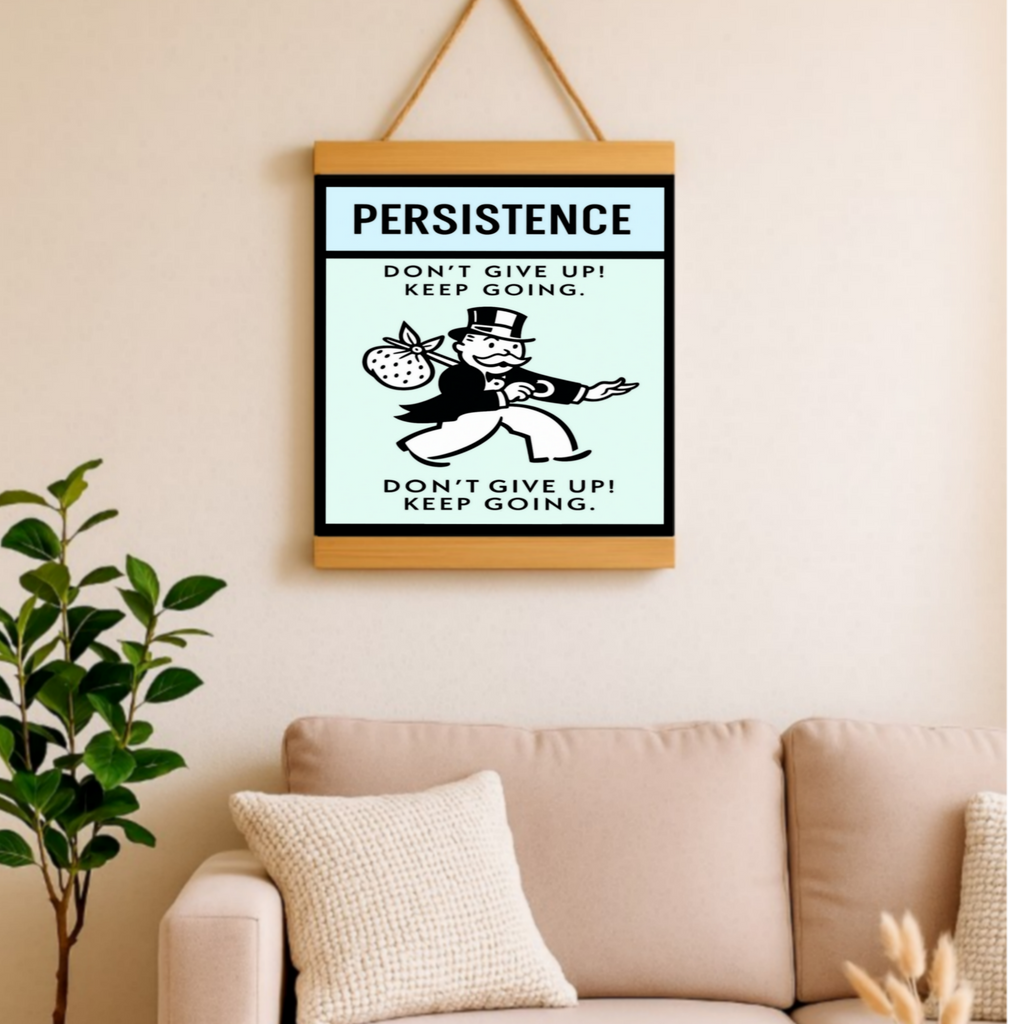 Persistence Motivational Poster – Don’t Give Up Keep Going | Success Mindset Wall Art 13x19in
