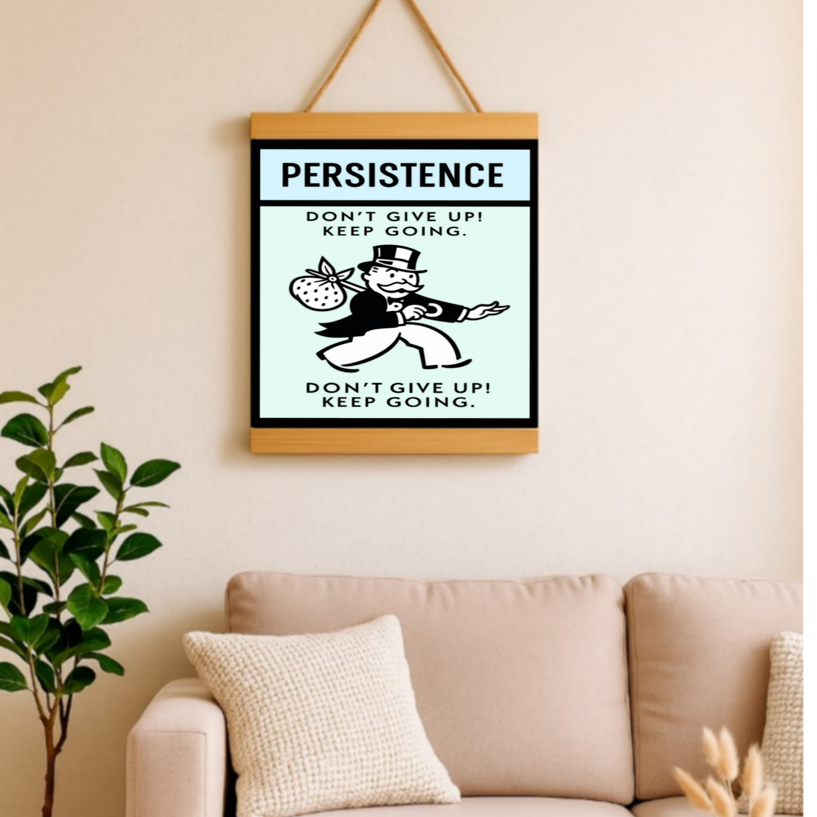 Persistence Motivational Poster – Don’t Give Up Keep Going | Success Mindset Wall Art 13x19in