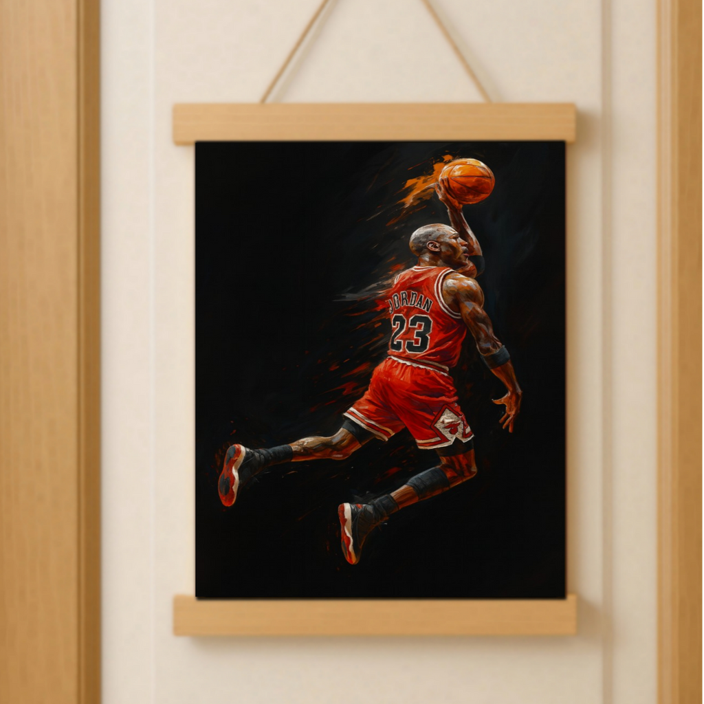 Legendary MJ Basketball Wall Art Inspired by Jordan Dunk Poster Sports Wall Decor Athlete Motivation Print 13x19 Laminated