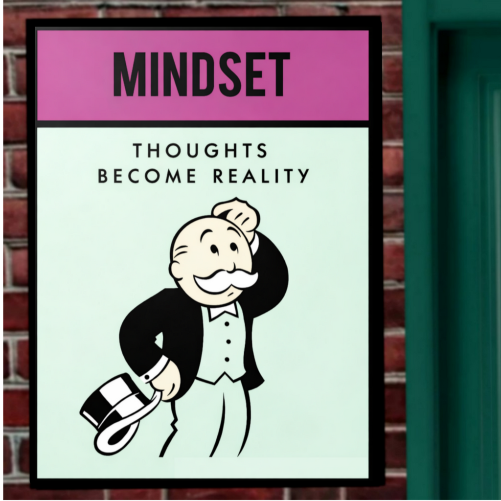 Mindset Wall Art Thoughts Become Reality Motivational Poster 13x19 Laminated Success Mindset Decor Inspirational Office Wall Art