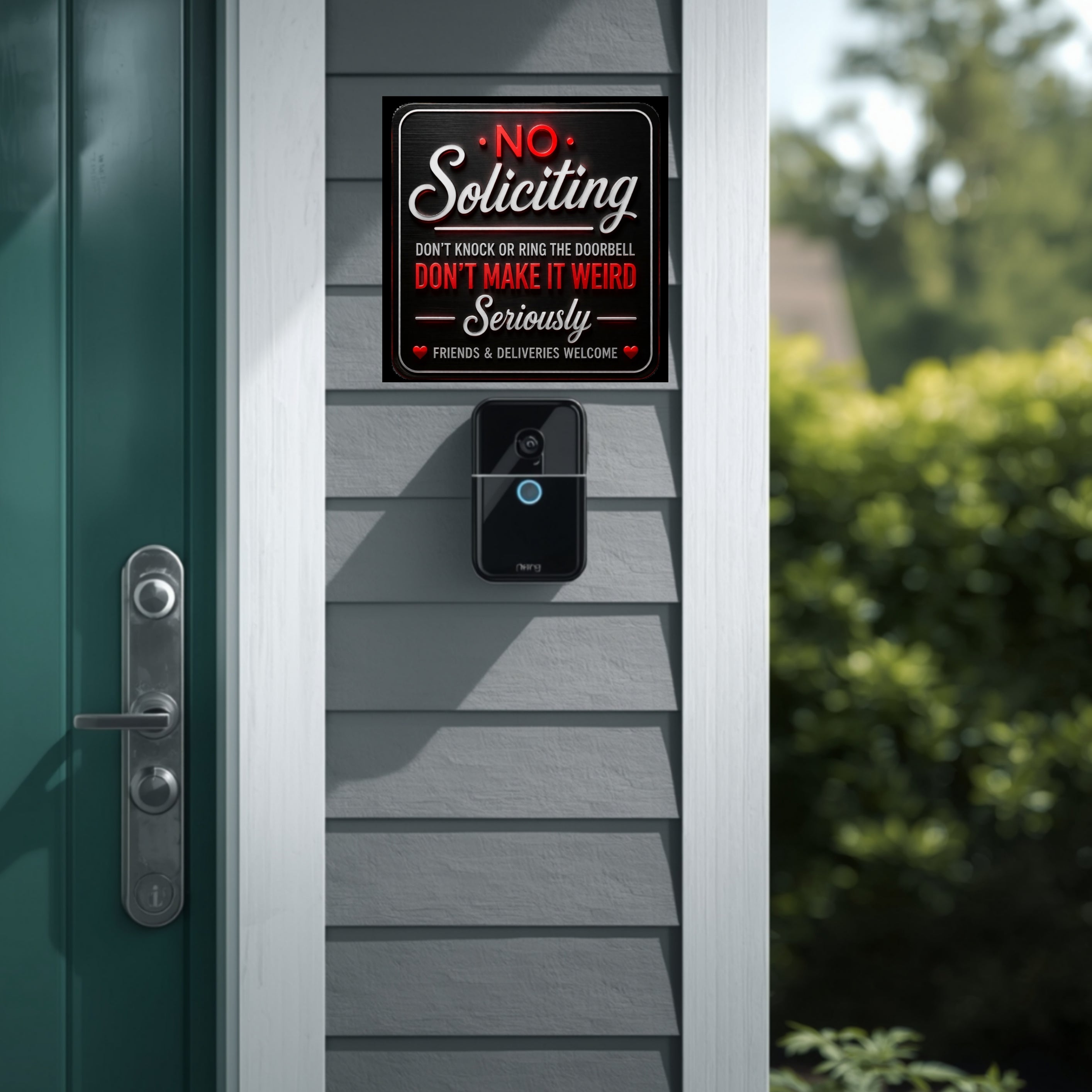 No Soliciting Don’t Make It Weird Funny Door Sign Modern Home Decor Statement Piece, 6x9in