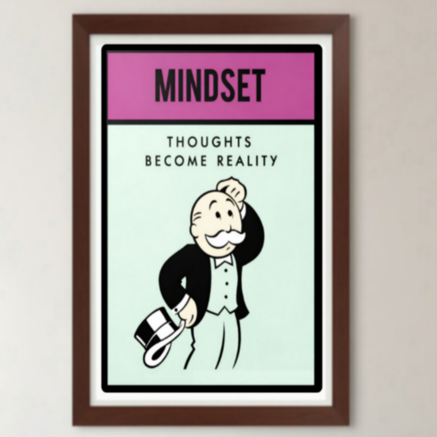 Mindset Wall Art Thoughts Become Reality Motivational Poster 13x19 Laminated Success Mindset Decor Inspirational Office Wall Art