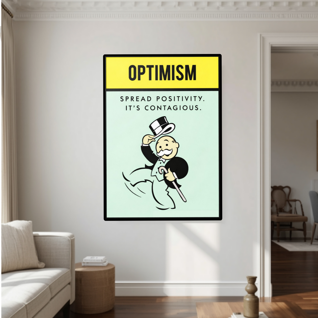 Optimism Spread Positivity Wall Art – Positive Mindset Laminated or Framed| Inspirational Office Decor